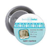 Blue Delight Birth Announcement Button