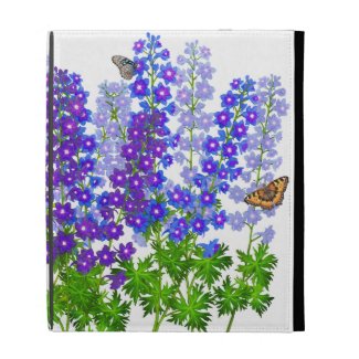 Blue Delphinium Butterfly Garden iPad Case