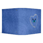 blue denim and clear heart binders