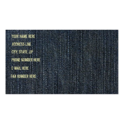 Blue Denim Business Card (back side)