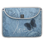 Blue Denim Butterfly Love Sleeve For MacBook Pro