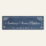 Blue Denim Graduation Name Card Insert business cards