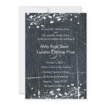 Blue Denim Grunge Antique Wedding Invitation