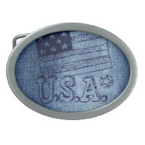 Blue Denim Look USA American Flag