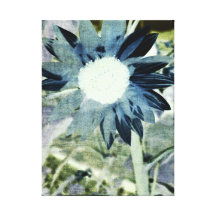 Blue Denim Sunflower Canvas Stretched Canvas Prints