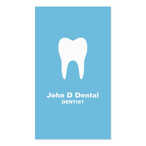 Blue dental dentist  business card (front side)