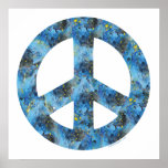 Blue Design of Peace Sign, Peace Symbol Print