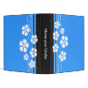 Blue Designer White Flowers Binders binder