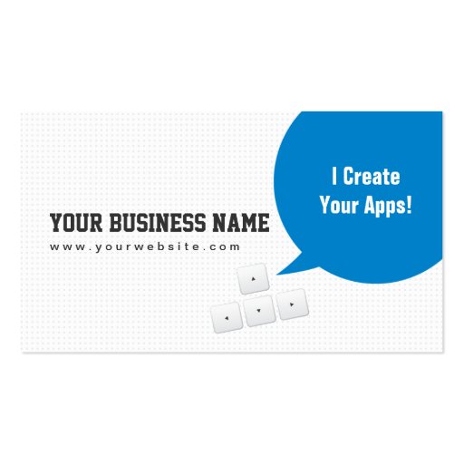 Blue Dialog Box App Developer Business Card