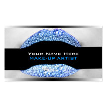 Blue Diamond Bling Make-Up Artist Business Cards