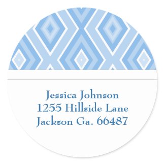 Blue Diamond Print Address Labels sticker