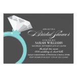 Blue Diamond Ring Bridal Shower Custom Announcement