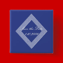 Blue Diamond Save the Date Pin buttons