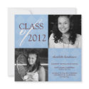 Blue diamond square photo graduation announcement invitation