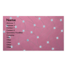 Blue diamond stitched on pink leather business cards