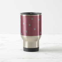 Blue diamond stitched on pink leather coffee mug