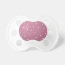 Blue diamond stitched on pink leather pacifier