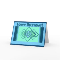 Blue Diamonds - Happy Birthday cards