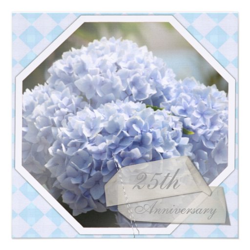 Blue Diamonds Hydrangea Flowers Invitations