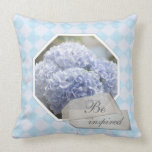 Blue Diamonds Hydrangea Flowers Pillow
