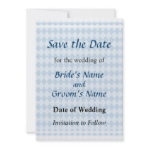 Blue Diamonds Save the Date invitations