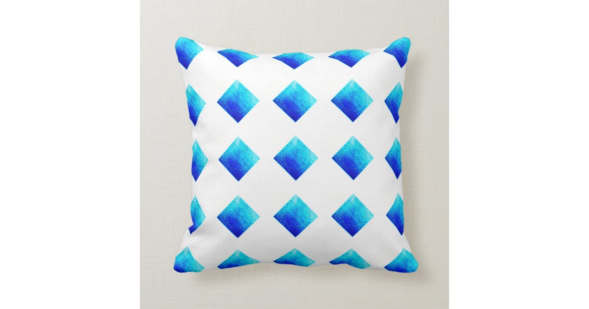 Blue Diamonds throw pillow Zazzle