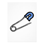 blue diaper pin personalized invitation