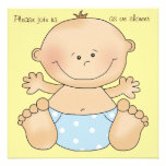 Blue Diapered Cutie Baby Shower Invitation