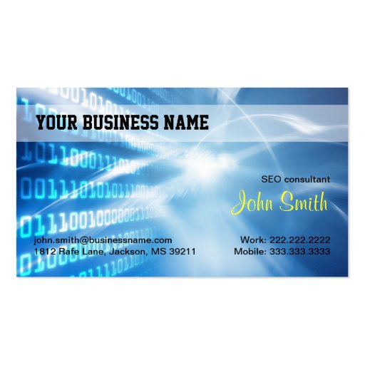 Blue Digital Hi-tech Business Card (front side)
