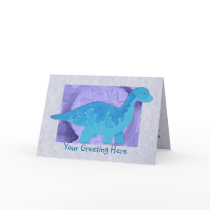 Blue Dinosaur Greeting Card