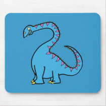 Blue Diplodocus Mousepads