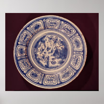 Blue dish, deriving from a late Ming Export Poster
