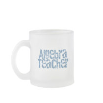 Blue Distressed Text Algebra Teacher Coffee Mugs