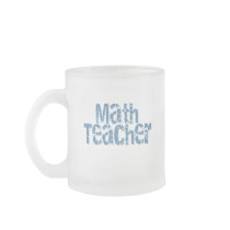 Blue Distressed Text Math Teacher Coffee Mugs