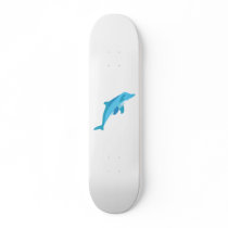 Blue Diving Dolphin Skate Board