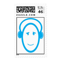 Blue DJ Postage Stamp