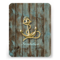 blue dock wood beach anchor nautical wedding personalized announcement
