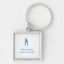Blue Dog Ears Up Mama's Boy Keychains