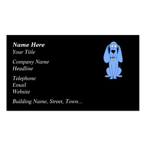 Blue Dog. Hound. Business Cards (front side)