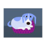 Blue Dog in Dog Bed Postcard
