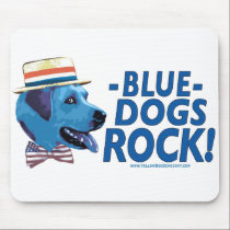 Blue Dog Rocks Mousepad by yellowdogdemocrat Blue Dog Rocks Mousepad