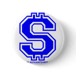 Blue Dollar Sign Pinback Buttons