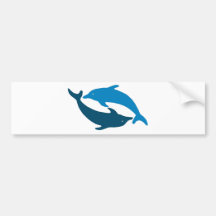 Blue Dolphin Duet Bumper Stickers