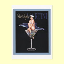 Blue Dolphin Martini postcards