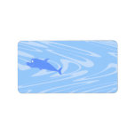 Blue Dolphin on Wavy Pattern. Address Label