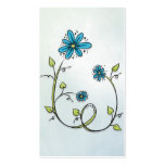 Blue Doodle Flower business cards