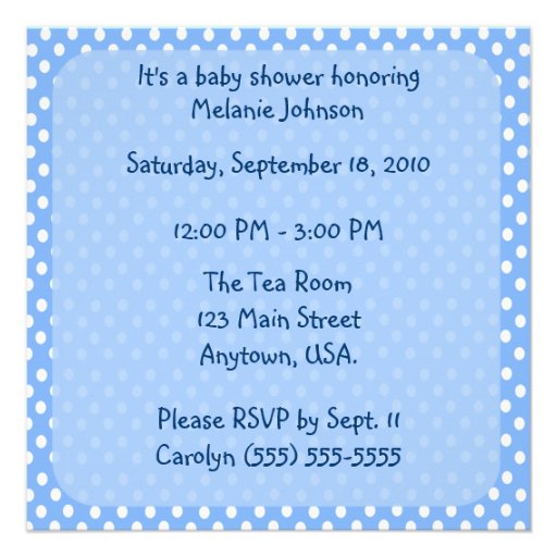 Blue Dots African American Baby Shower Invitations