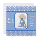 Blue Dots Caucasian Baby Shower Invitations