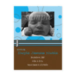 Blue Dots & Circles Photo Birth Announcement Blue Dots & Circles Photo Birth Announcement