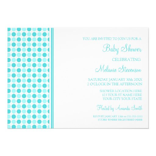 Blue Dots Custom Baby Shower Invitations
